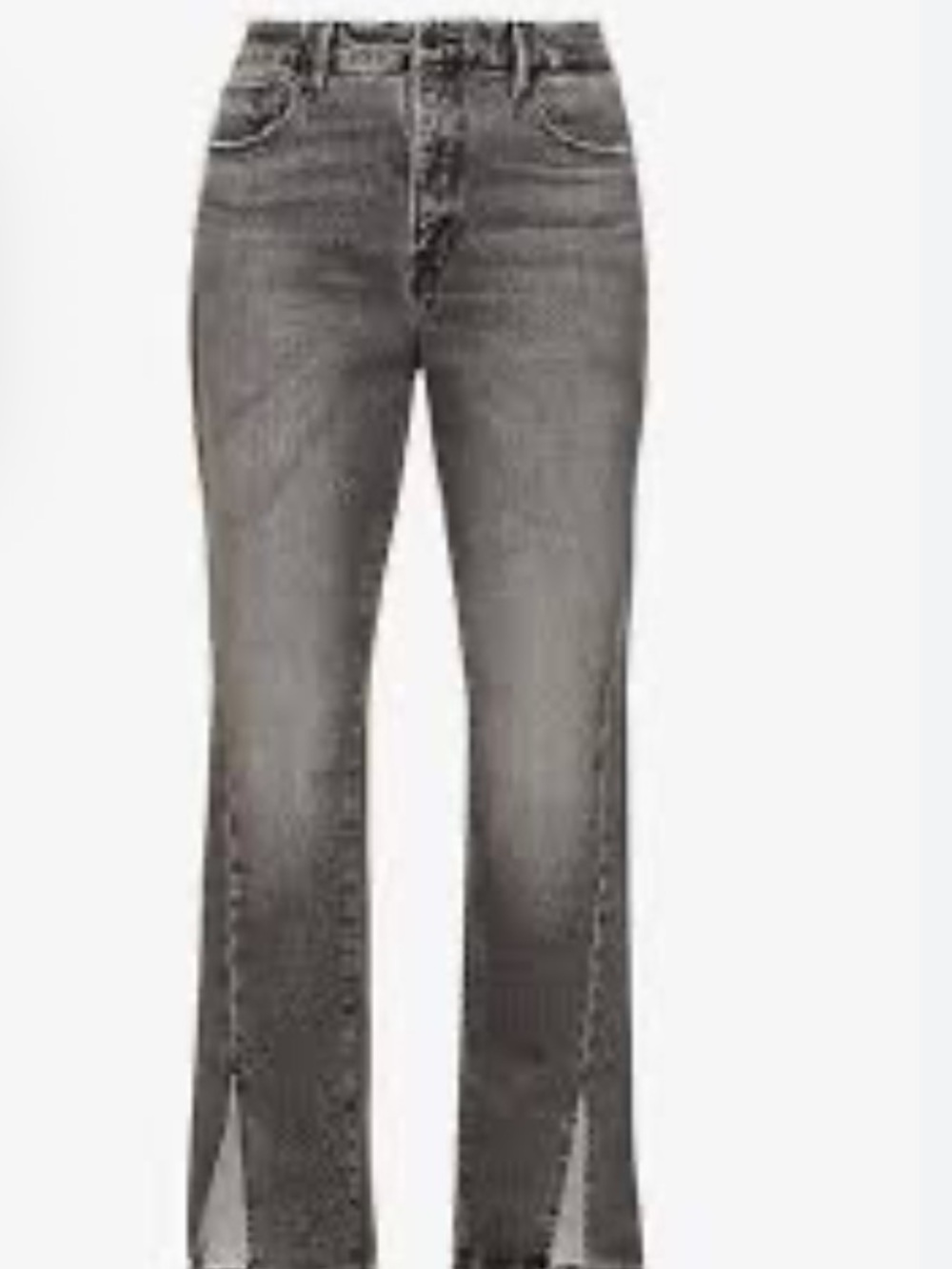 Good American Grey Flare Jeans with Front Slits